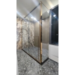 PHÒNG TẮM KHUNG INOX CỬA LÙA 1 CÁNH 1 FIX CÓ VÁCH