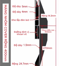 MÁNG NHÔM COVER LILOX BẢN 400 MM
