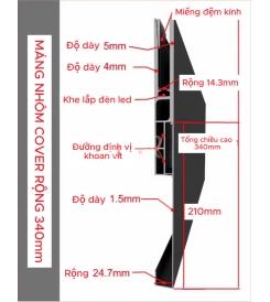 MÁNG NHÔM COVER LILOX BẢN 340 MM