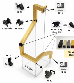 KE LIÊN KẾT TAY VỊN NHÔM 3D LILOX VUÔNG 35